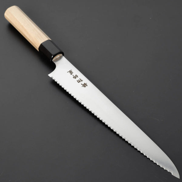 Hitohira Imojiya TH Stainless Bread Knife 240mm Ho Wood Handle (Wa) - Tetogi