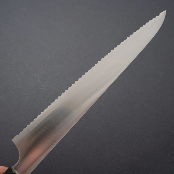 Hitohira Imojiya TH Stainless Bread Knife 240mm Taihei Shitan Rosewood Handle (Wa) - Tetogi