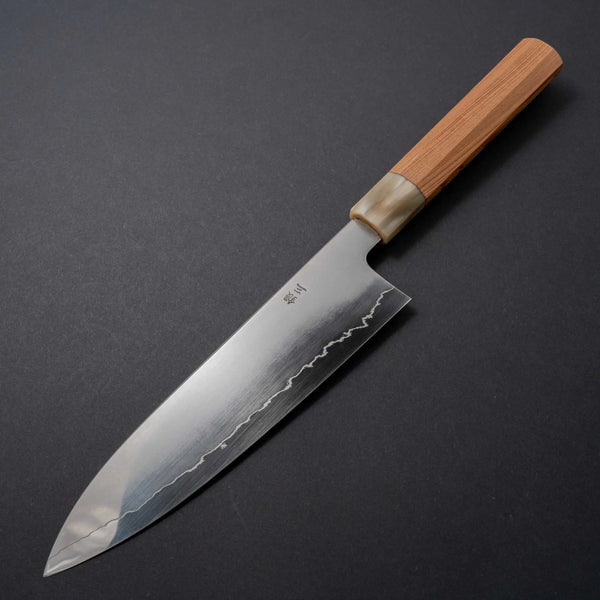 Hitohira Kikuchiyo Izo Silver #3 Gyuto 210mm Yakusugi Cedar Handle - Tetogi