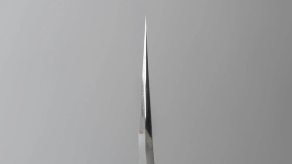 Hitohira Kikuchiyo Kyuzo Silver #3 Migaki Kiritsuke Gyuto 210mm Lacquered Handle (Black and Red) - Tetogi