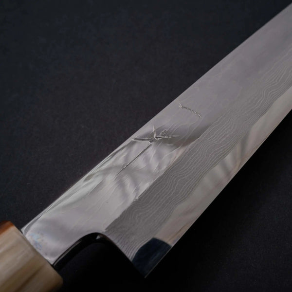 Hitohira Kikuchiyo Mosuke Enmon White #1 Yanagiba 300mm Ziricote Handle (Mirror Polished/ Saya) - Tetogi