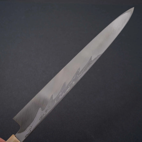 Hitohira Kikuchiyo Mosuke Kikko Blue #1 Yanagiba 300mm Ziricote Handle (Saya) - Tetogi