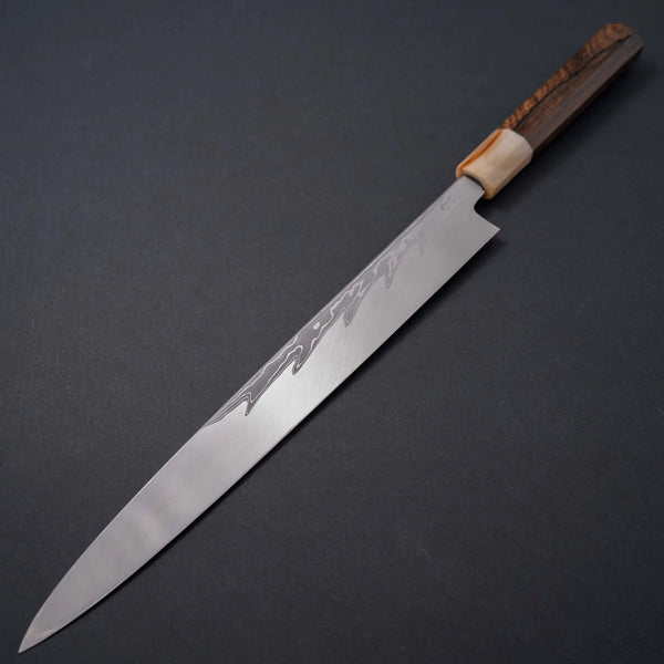 Hitohira Kikuchiyo Mosuke Kikko Blue #1 Yanagiba 300mm Ziricote Handle (Saya) - Tetogi