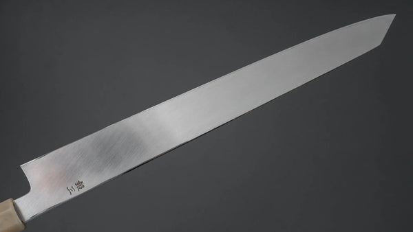 Hitohira Kikuchiyo Mosuke Silver #3 Kiritsuke Yanagiba 300mm Ebony Handle (Saya) - Tetogi