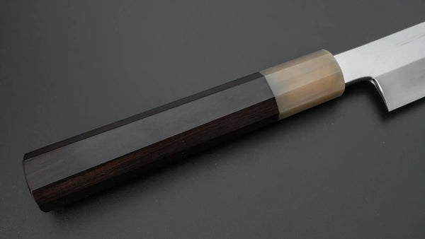 Hitohira Kikuchiyo Mosuke Silver #3 Kiritsuke Yanagiba 300mm Ebony Handle (Saya) - Tetogi
