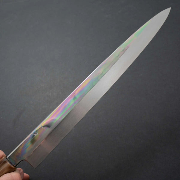 Hitohira Kikuchiyo Mosuke White #1 Mizu Honyaki Yanagiba 300mm Ebony Handle (Saya) - Tetogi