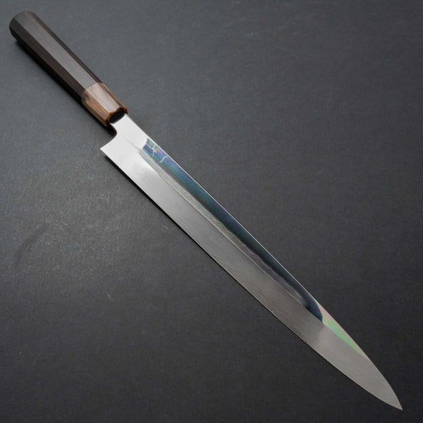 Hitohira Kikuchiyo Mosuke White #1 Mizu Honyaki Yanagiba 300mm Ebony Handle (Saya) - Tetogi