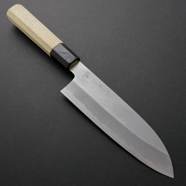 Hitohira Kikuchiyo Ren White #2 Santoku 180mm Ho Wood Handle - Tetogi