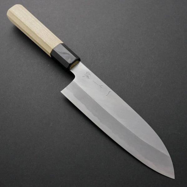 Hitohira Kikuchiyo Ren White #2 Santoku 180mm Ho Wood Handle - Tetogi