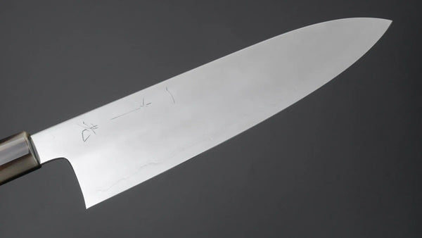 Hitohira Kikuchiyo Rou Silver #3 Fully Mirror Polished Gyuto 210mm Ebony Handle - Tetogi