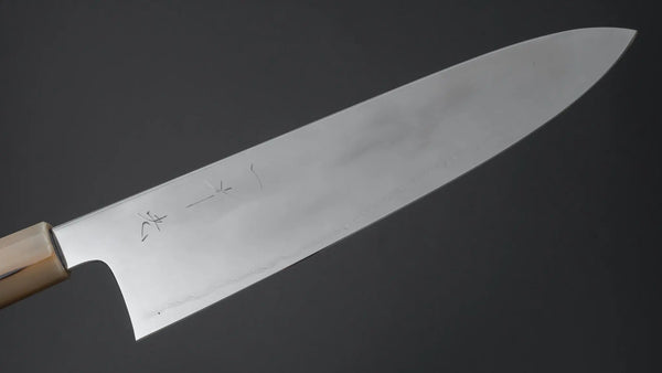 Hitohira Kikuchiyo Rou Silver #3 Fully Mirror Polished Gyuto 240mm Ebony Handle - Tetogi