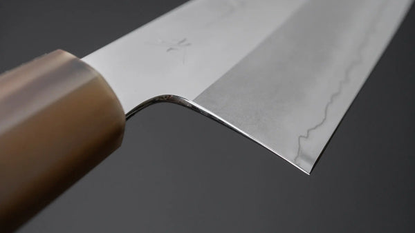 Hitohira Kikuchiyo Rou Silver #3 Mirror Polished Gyuto 240mm Ebony Handle - Tetogi
