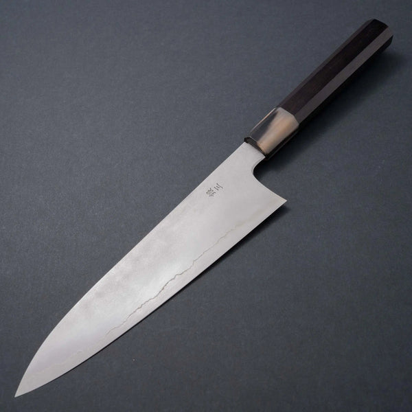 Hitohira Kikuchiyo Yohei Ginsan Kasumi Gyuto 210mm Ebony Handle - Tetogi