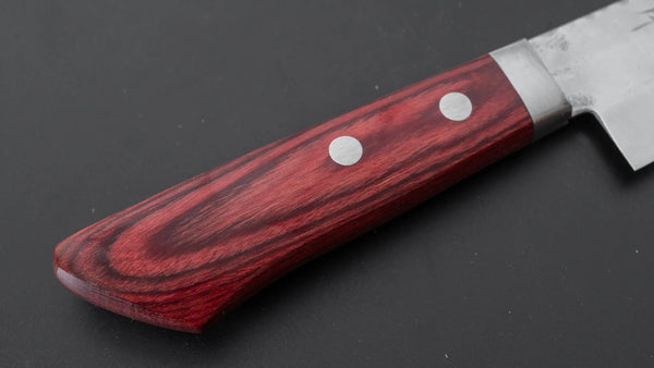 Hitohira NM Tsuchime Santoku 130mm Pakka Handle (Red) - Tetogi