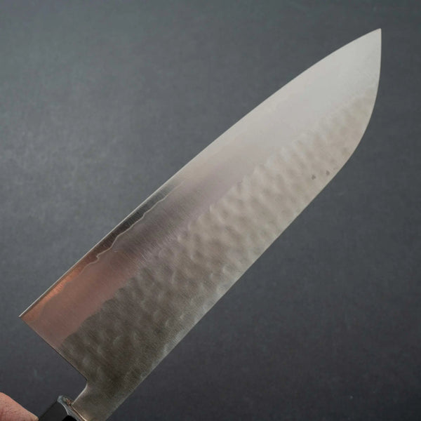 Hitohira NM Tsuchime Santoku 170mm Purpleheart Handle - Tetogi