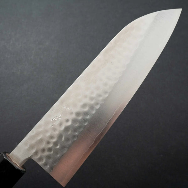 Hitohira NM Tsuchime Santoku 170mm Purpleheart Handle - Tetogi