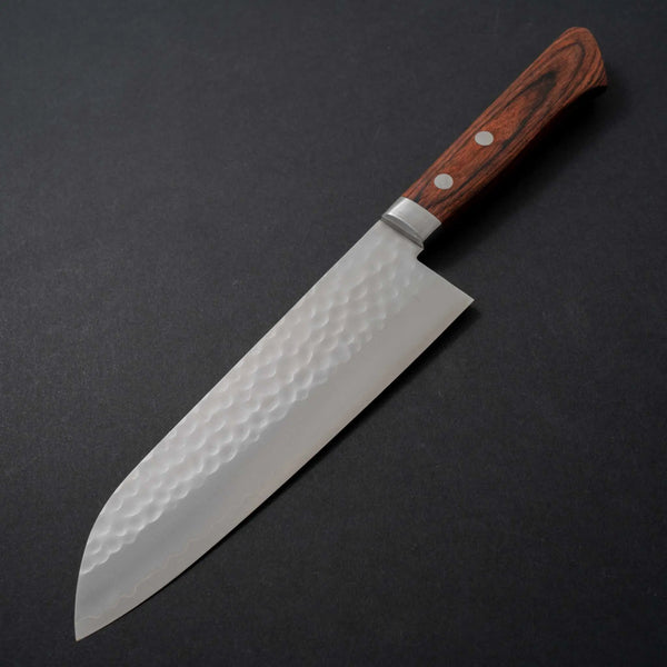 Hitohira NM Tsuchime Santoku Imitation Mahogany Handle - Tetogi