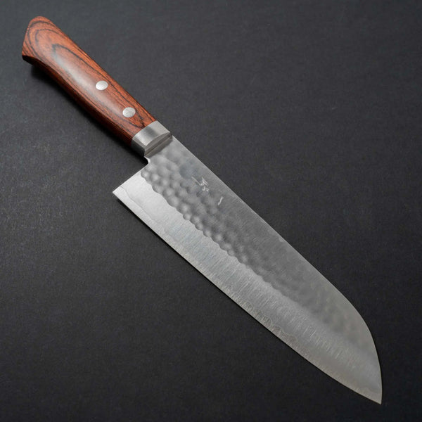 Hitohira NM Tsuchime Santoku Imitation Mahogany Handle - Tetogi