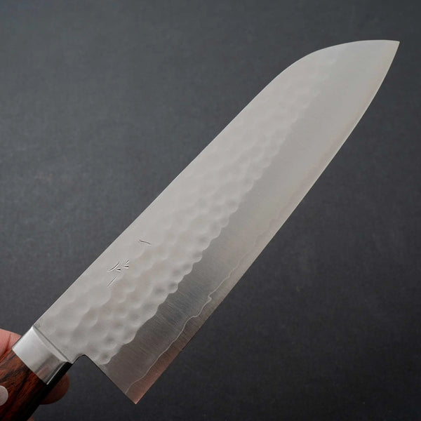 Hitohira NM Tsuchime Santoku Imitation Mahogany Handle - Tetogi