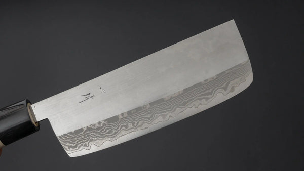 Hitohira NM V1 Damascus Nakiri 160mm Ho Wood Handle (Kanto Style) - Tetogi