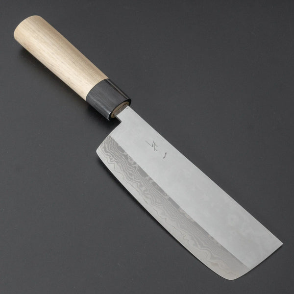 Hitohira NM V1 Damascus Nakiri 160mm Ho Wood Handle (Kanto Style) - Tetogi