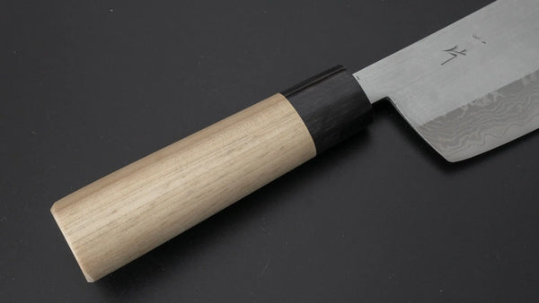Hitohira NM V1 Damascus Nakiri 160mm Ho Wood Handle (Kanto Style) - Tetogi