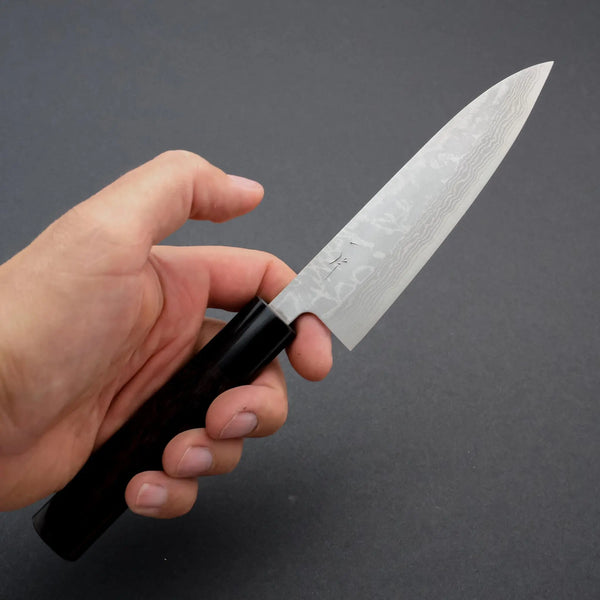 Hitohira Setsu Forged VG-10 Damascus Petty 140mm Rosewood Handle - Tetogi