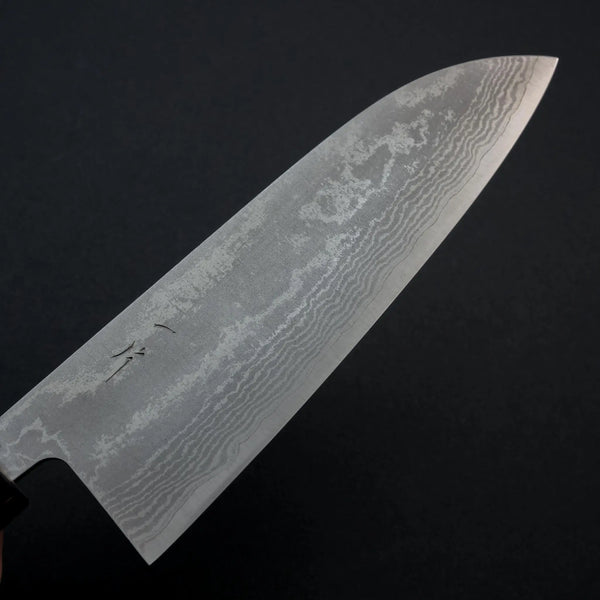 Hitohira Setsu Forged VG-10 Damascus Santoku 165mm Rosewood Handle - Tetogi