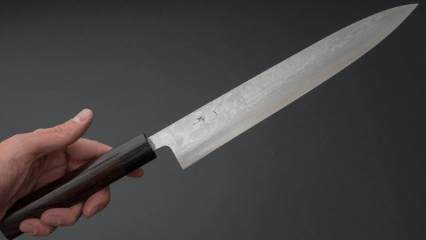 Hitohira Setsu Forged VG-10 Damascus Sujihiki 255mm Wood Handle - Tetogi