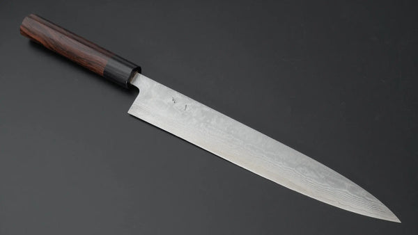 Hitohira Setsu Forged VG-10 Damascus Sujihiki 255mm Wood Handle - Tetogi