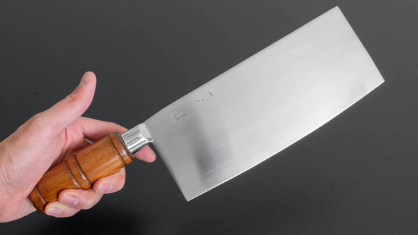 Hitohira Stainless Clad Chinese Cleaver 200mm Beechwood Handle - Tetogi