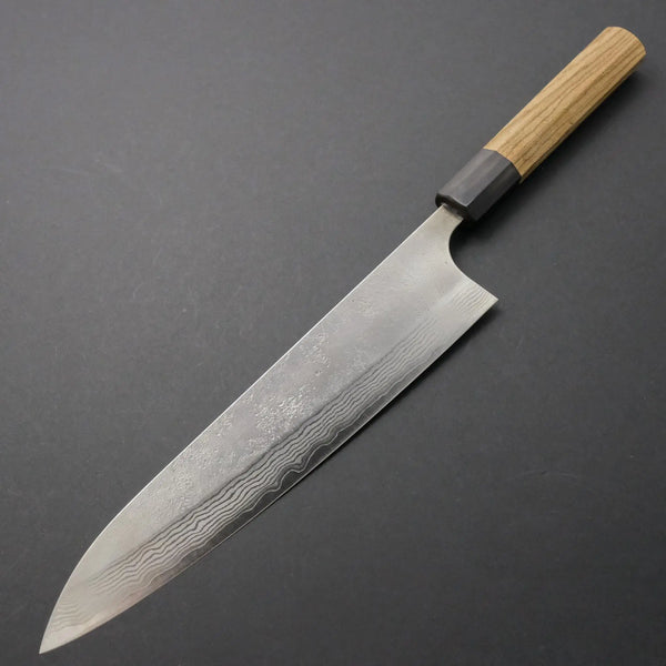 Hitohira STK VG10 Nashiji Damascus Gyuto 240mm Taihei Custom Zebrawood Handle - Tetogi
