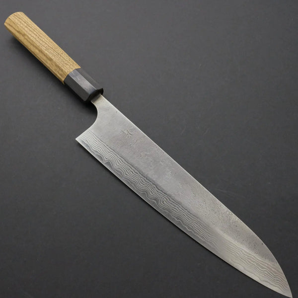 Hitohira STK VG10 Nashiji Damascus Gyuto 240mm Taihei Custom Zebrawood Handle - Tetogi