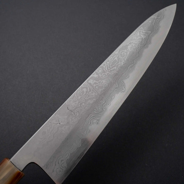 Hitohira Tanaka Kyuzo Blue #1 Damascus Gyuto 240mm Taihei Makassar Ebony Handle - Tetogi