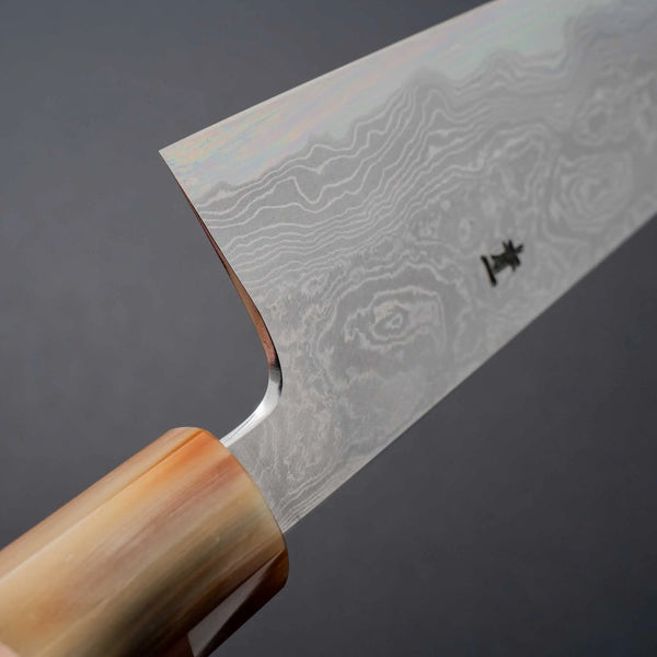 Hitohira Tanaka Kyuzo Blue #1 Damascus Gyuto 240mm Taihei Makassar Ebony Handle - Tetogi