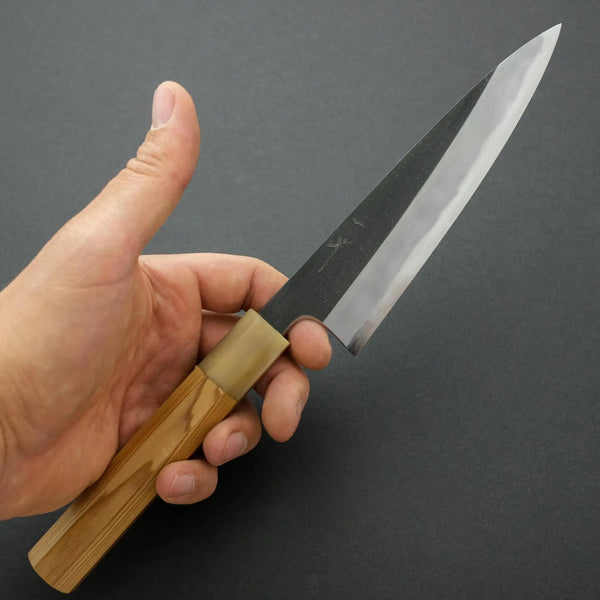 Hitohira Tanaka Kyuzo Blue #1 Kurouchi Petty 165mm Yakusugi Cedar Handle - Tetogi