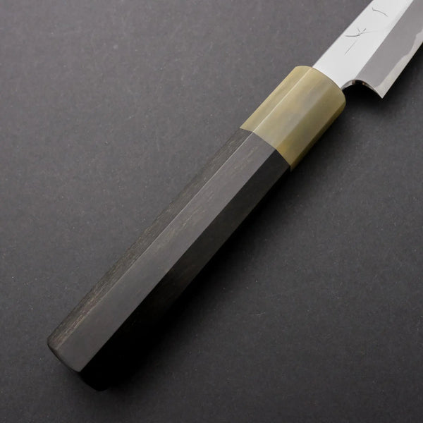 Hitohira Tanaka Kyuzo Blue #1 Migaki Petty 120mm Taihei Ebony Handle (Old shape and stamp) - Tetogi