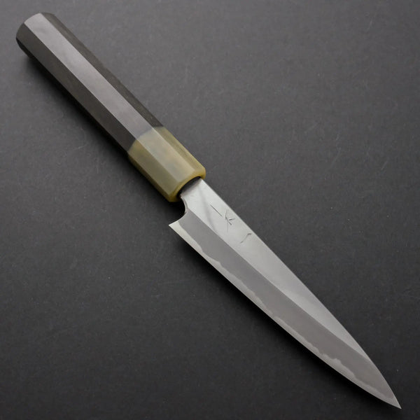 Hitohira Tanaka Kyuzo Blue #1 Migaki Petty 120mm Taihei Ebony Handle (Old shape and stamp) - Tetogi