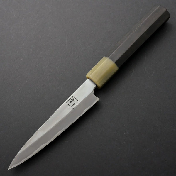 Hitohira Tanaka Kyuzo Blue #1 Migaki Petty 120mm Taihei Ebony Handle (Old shape and stamp) - Tetogi