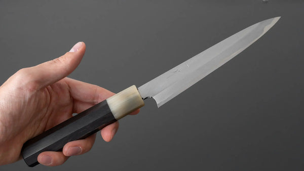 Hitohira Tanaka Kyuzo Blue #1 Migaki Petty 150mm Taihei Ebony Handle - Tetogi