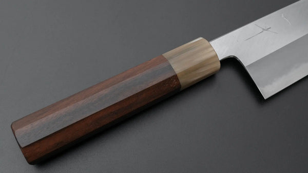 Hitohira Tanaka Kyuzo Blue #1 Migaki Santoku 180mm Taihei Makassar Ebony Handle - Tetogi