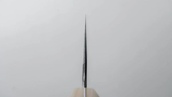 Hitohira Tanaka Kyuzo Blue #1 Migaki Santoku 180mm Taihei Makassar Ebony Handle - Tetogi
