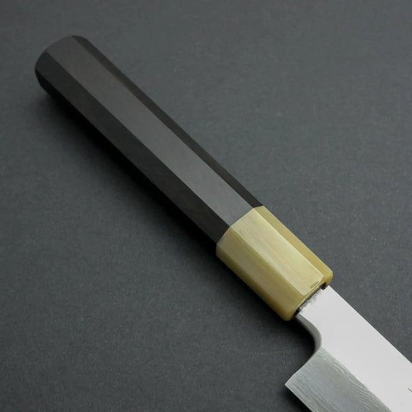 Hitohira Tanaka Manzo Blue #1 Damascus Kiritsuke Yanagiba 270mm Ebony Handle (Saya) - Tetogi