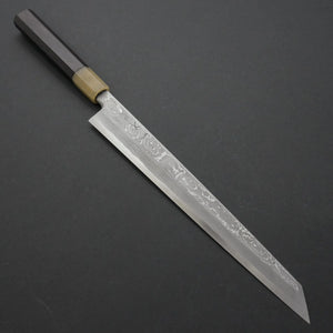 Hitohira Tanaka Manzo Blue #1 Damascus Kiritsuke Yanagiba 270mm Ebony Handle (Saya) - Tetogi