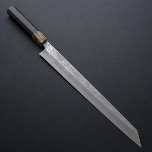Hitohira Tanaka Manzo Blue #1 Damascus Kiritsuke Yanagiba 300mm Ebony Handle (Saya) - Tetogi