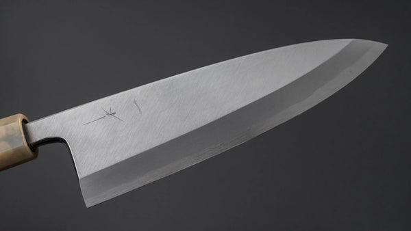 Hitohira Tanaka Manzo White #2 Deba 165mm Ebony Handle (Saya) - Tetogi