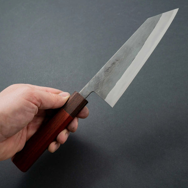 Hitohira TD Blue #2 Stainless Clad Kurouchi Bunka 170mm Padauk Handle - Tetogi