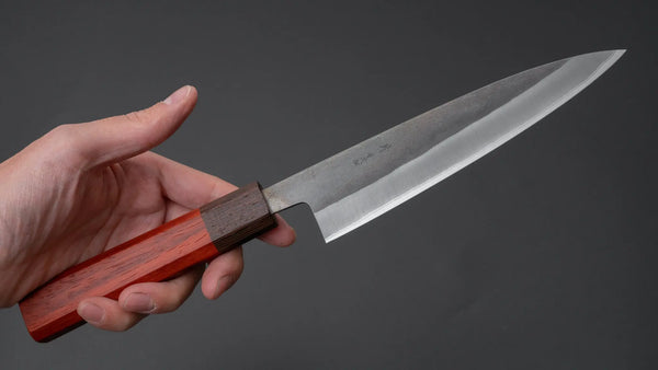 Hitohira TD Blue #2 Stainless Clad Kurouchi Gyuto 165mm Padauk Handle - Tetogi