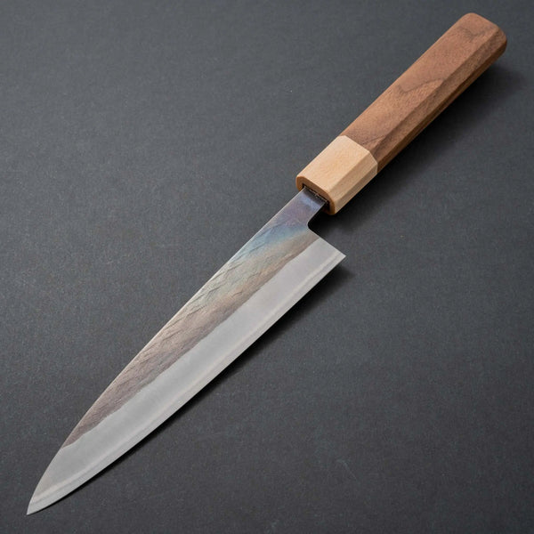 Hitohira TD Blue #2 Stainless Clad Kurouchi Gyuto 165mm Walnut Handle - Tetogi