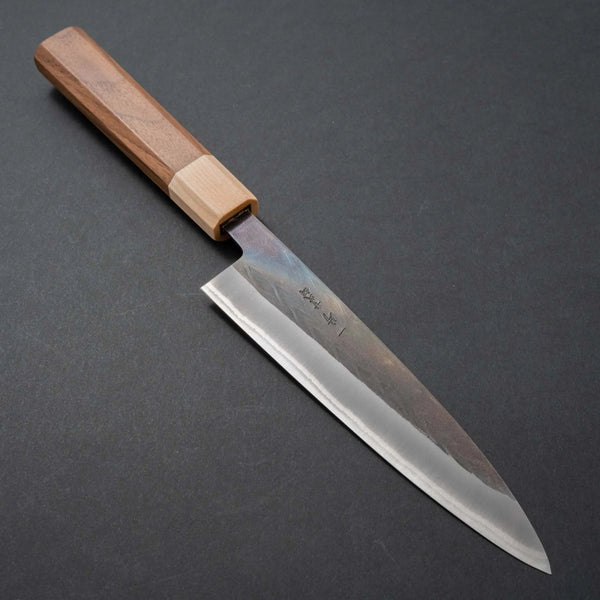 Hitohira TD Blue #2 Stainless Clad Kurouchi Gyuto 165mm Walnut Handle - Tetogi
